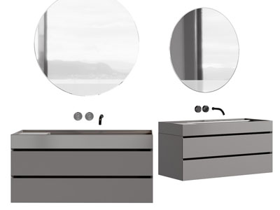 现代洗手台、镜子