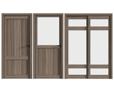 现代实木平开门、推拉门