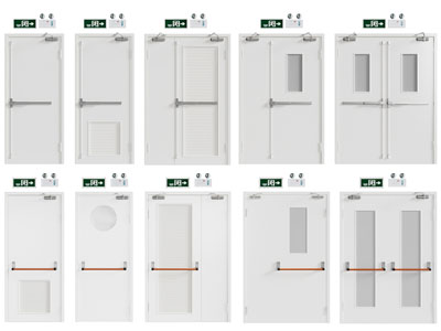 现代单扇双扇平开消防门