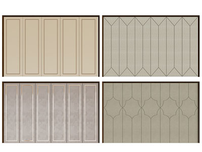 现代软包背景墙3d模型 现代软包背景墙