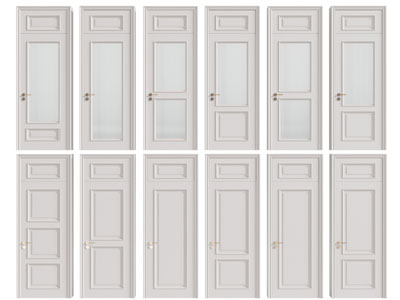 简欧白色平开门