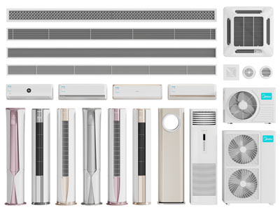 现代空调出风口、空调外机3d模型 现代空调出风口、空调外机