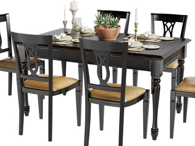 美式长方形餐桌椅组合