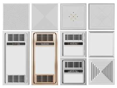 现代暖风扇、集成吊顶铝扣板、出风口3d模型 现代暖风扇、集成吊顶铝扣板、出风口