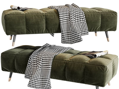 现代布艺长方形沙发凳