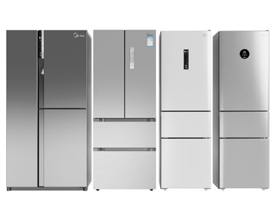 现代不锈钢双开门、上门电冰箱