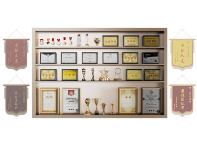 现代奖杯奖牌、锦旗荣誉背景墙3d模型 现代奖杯奖牌、锦旗荣誉背景墙