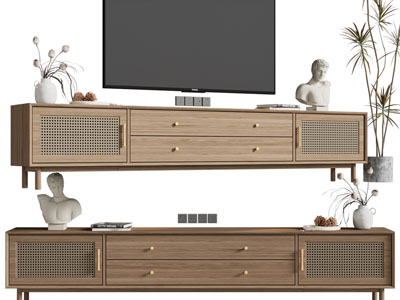 北欧实木电视柜、电视机