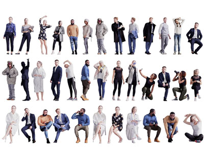 现代不同姿态的男人、女人和多人人物3d模型 现代不同姿态的男人、女人和多人人物
