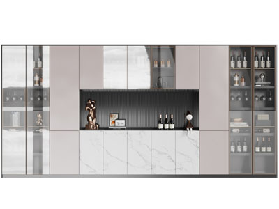 现代加宽酒柜3d模型 现代加宽酒柜