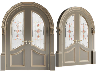法式拱形双扇平开门