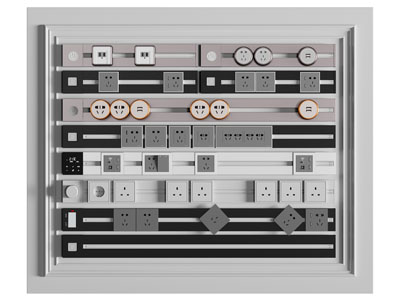 现代轨道插座开关面板3d模型 现代轨道插座开关面板