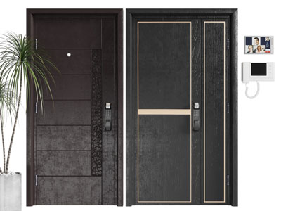 现代单扇、子母入户平开门