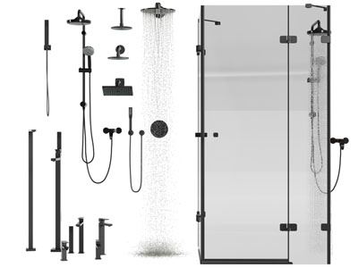 现代淋浴花洒、淋浴房3d模型 现代淋浴花洒、淋浴房