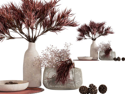 侘寂风花瓶花卉摆件组合