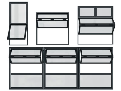 现代上折叠推拉窗户