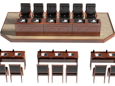 现代法院法官审判桌椅组合