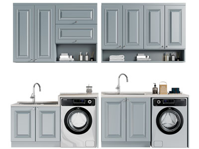 美式阳台洗衣机收纳柜