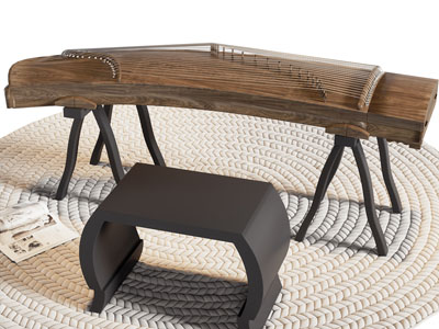 新中式古筝3d模型 新中式古筝