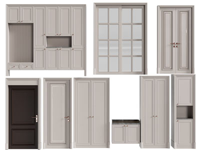 简欧鞋柜、推拉门、平开门