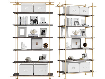 现代轻奢开放式置物收纳架