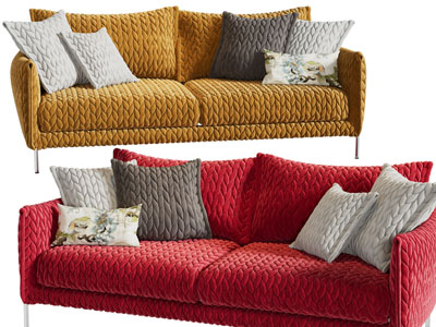现代编织纹理的双人沙发3d模型 现代编织纹理的双人沙发