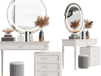 现代轻奢化妆、梳妆台