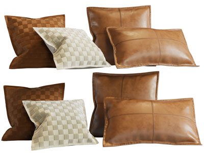 现代皮质靠垫抱枕