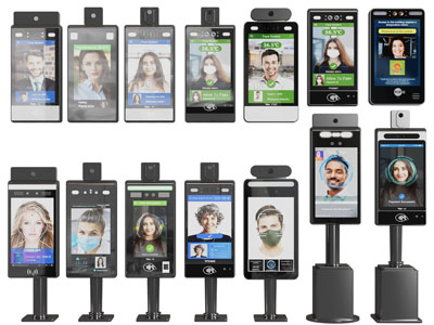 现代打卡机、人脸识别机