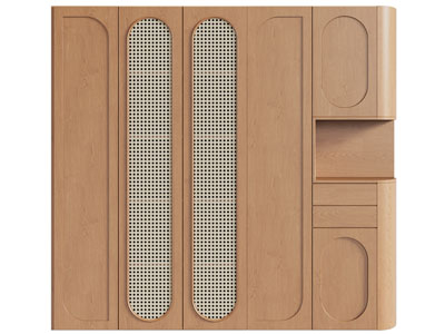 侘寂风衣柜3d模型 侘寂风衣柜