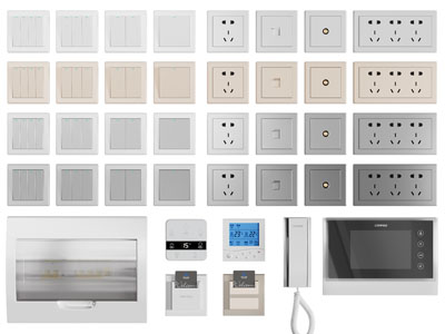 现代开关插座,配电箱、对讲机3d模型 现代开关插座,配电箱、对讲机