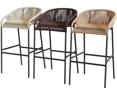 现代藤编吧椅