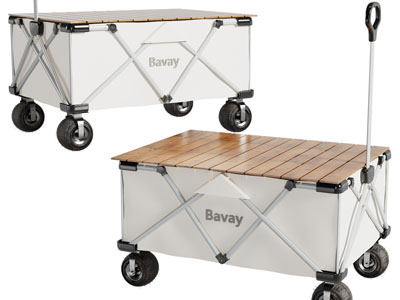 现代带滑轮的户外小拉车、营地车