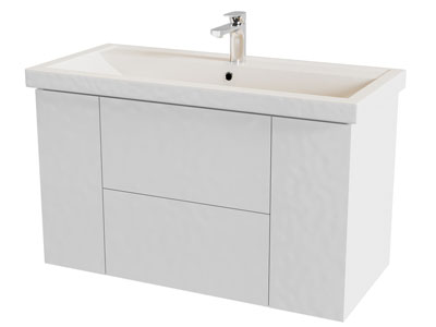 现代带收纳柜的洗手台