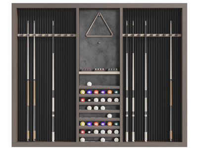 现代台球杆工具墙面收纳架