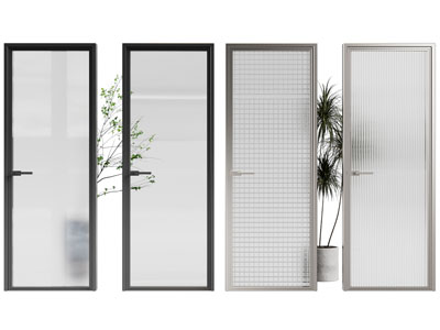 现代玻璃平开门