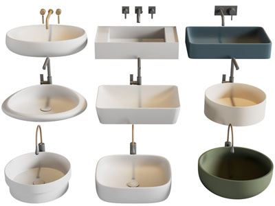 现代磨砂陶瓷洗手盆