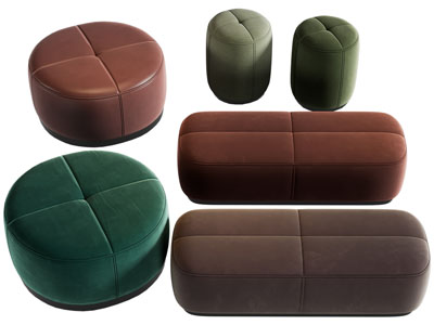 现代布艺圆形、长方形沙发凳