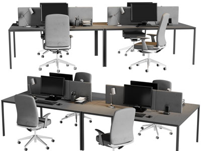 现代办公桌椅组合