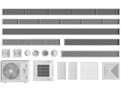 现代空调出风口3d模型 现代空调出风口