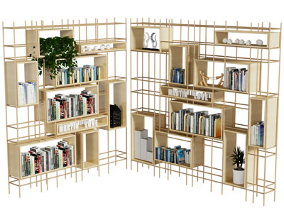 现代开放式书柜