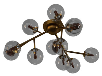 现代玻璃球形灯罩吊灯