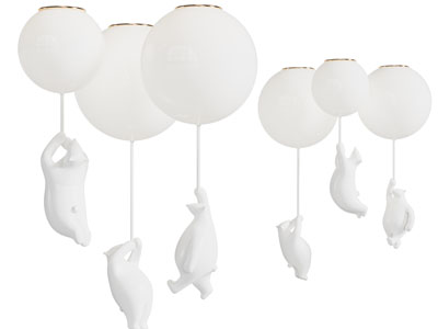 现代卡通熊猫吊灯