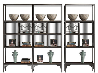 新中式实木对称装饰柜