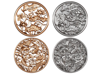 新中式荷花、金鱼墙饰挂件