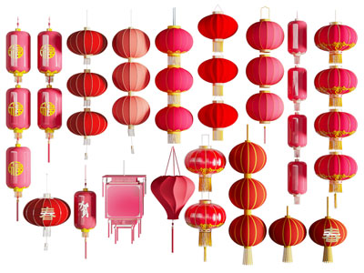 中式灯笼墙饰挂件