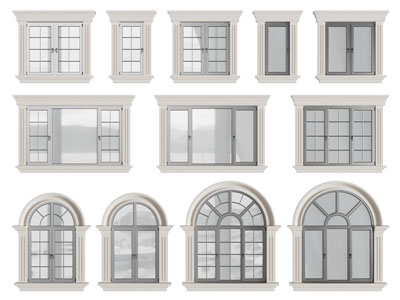 欧式拱形平开窗户