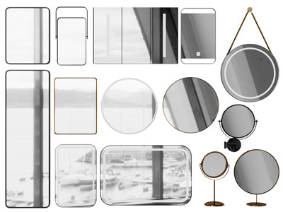 现代卫浴镜、挂件
