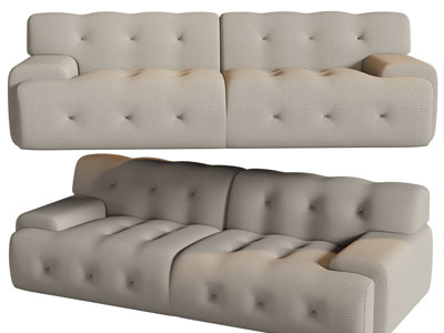 现代布艺双人沙发3d模型 现代布艺双人沙发