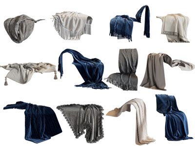 现代布艺盖毯、毯子